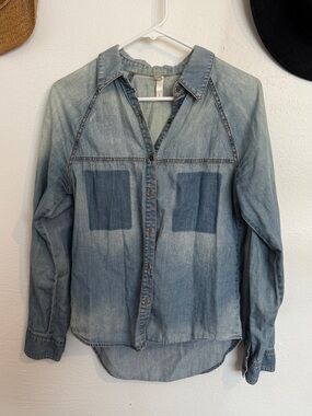 Xhilaration Light Blue Denim Shirt